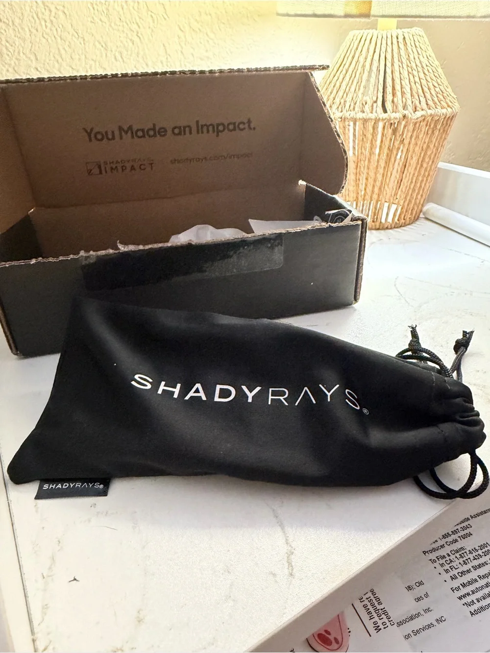 ShadyRays Black Drawstring Sunglasses Pouch